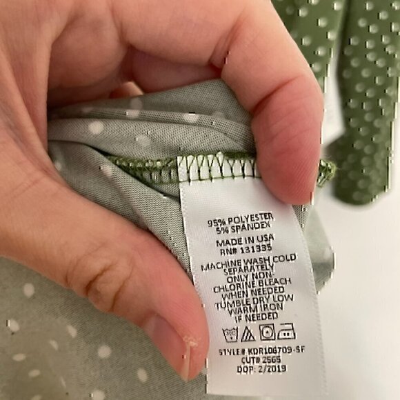 NEW NWT NINE BRITTON STITCH FIX Skylee Brushed Knit Dress Olive Green Polka Dot - Picture 10 of 12